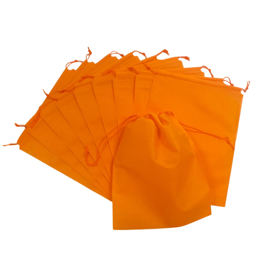 Pack of 100 Orange Coloured 32x22cm Non-Woven Drawstring Bags– Choice ...