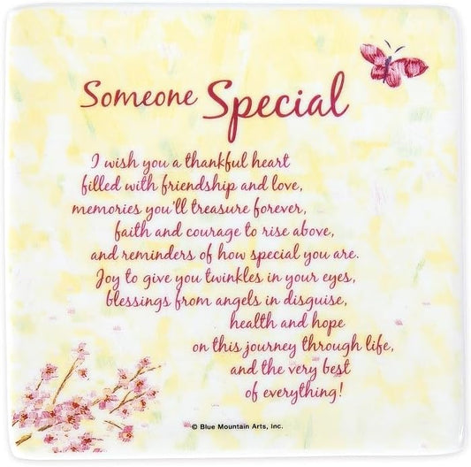 'Someone Special' Artistic Floral Spring Single Ceramic Sentiment Coaster