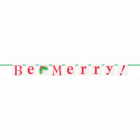 Be Merry Block Christmas Banner 