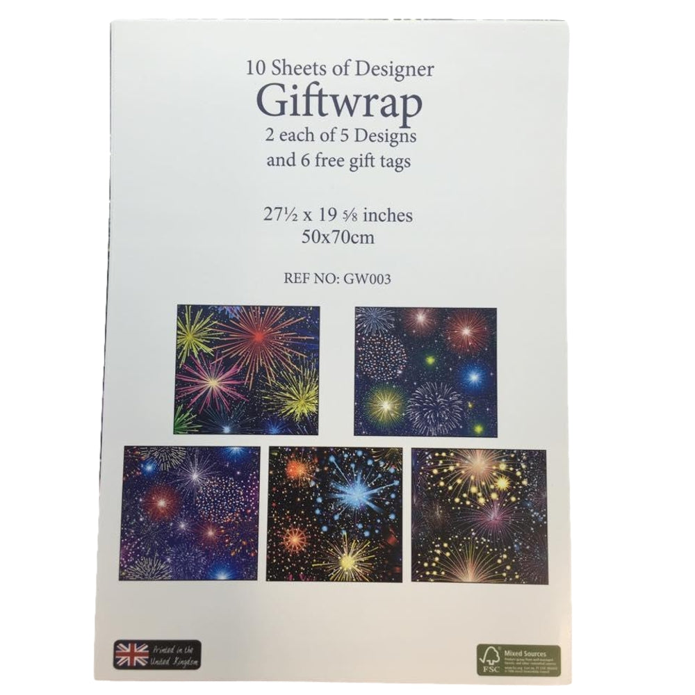 10 Sheet of Mix Designer Luxury Soft touch Foiled Christmas Giftwrap Celebration