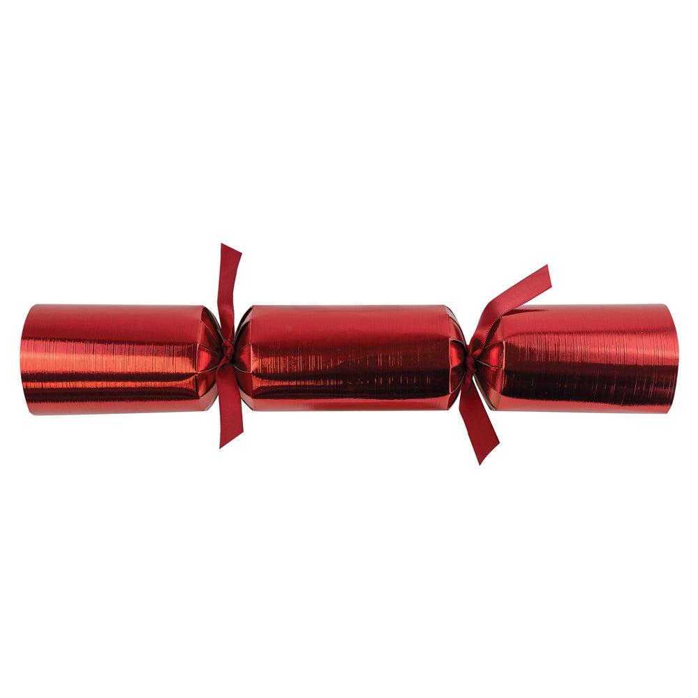 Pack of 25 14" White & Red Season Greeting Christmas Dinner Crackers