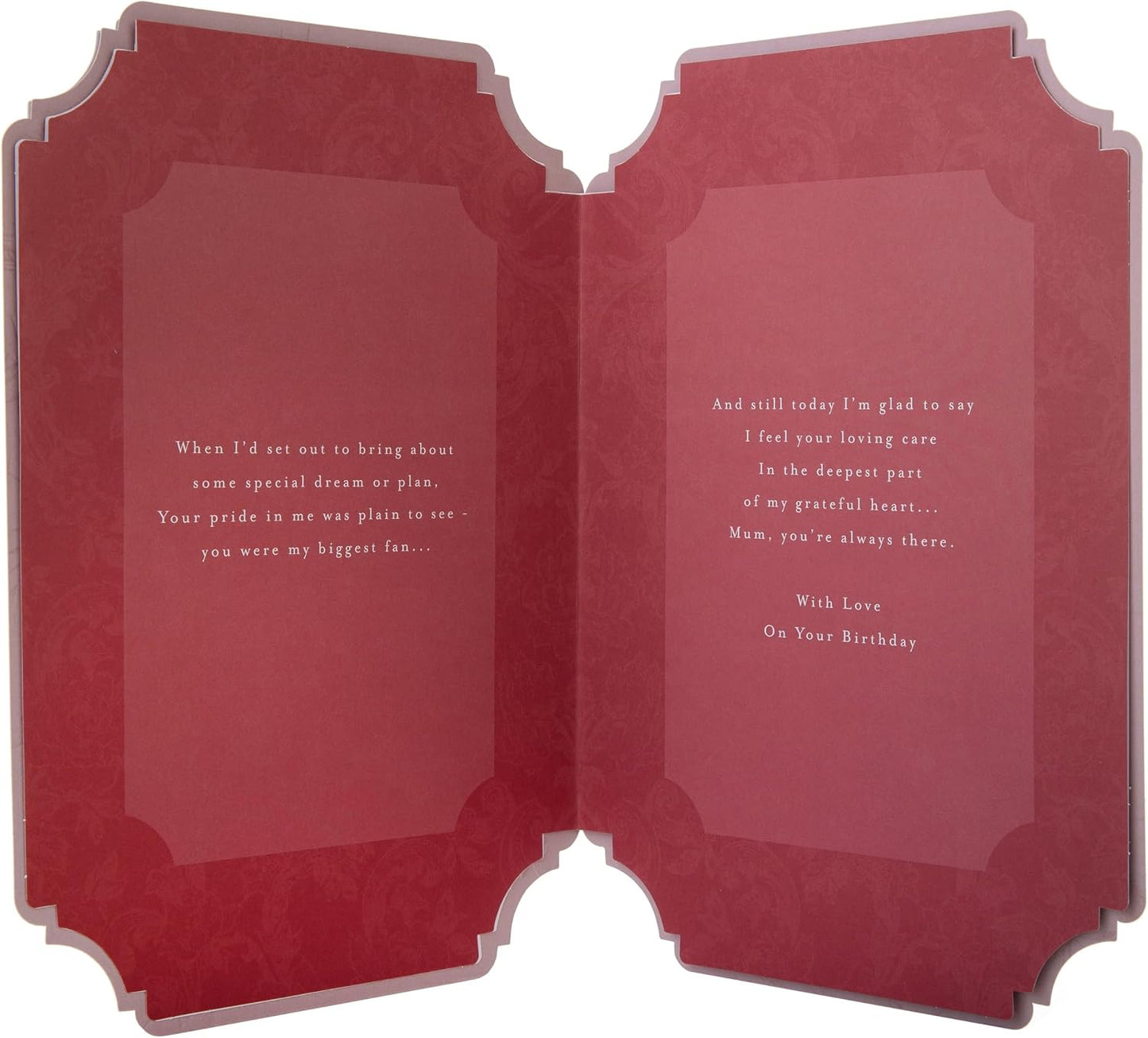 Pink Traditional Floral Design with Heartfelt Verse Mum Birthday Card