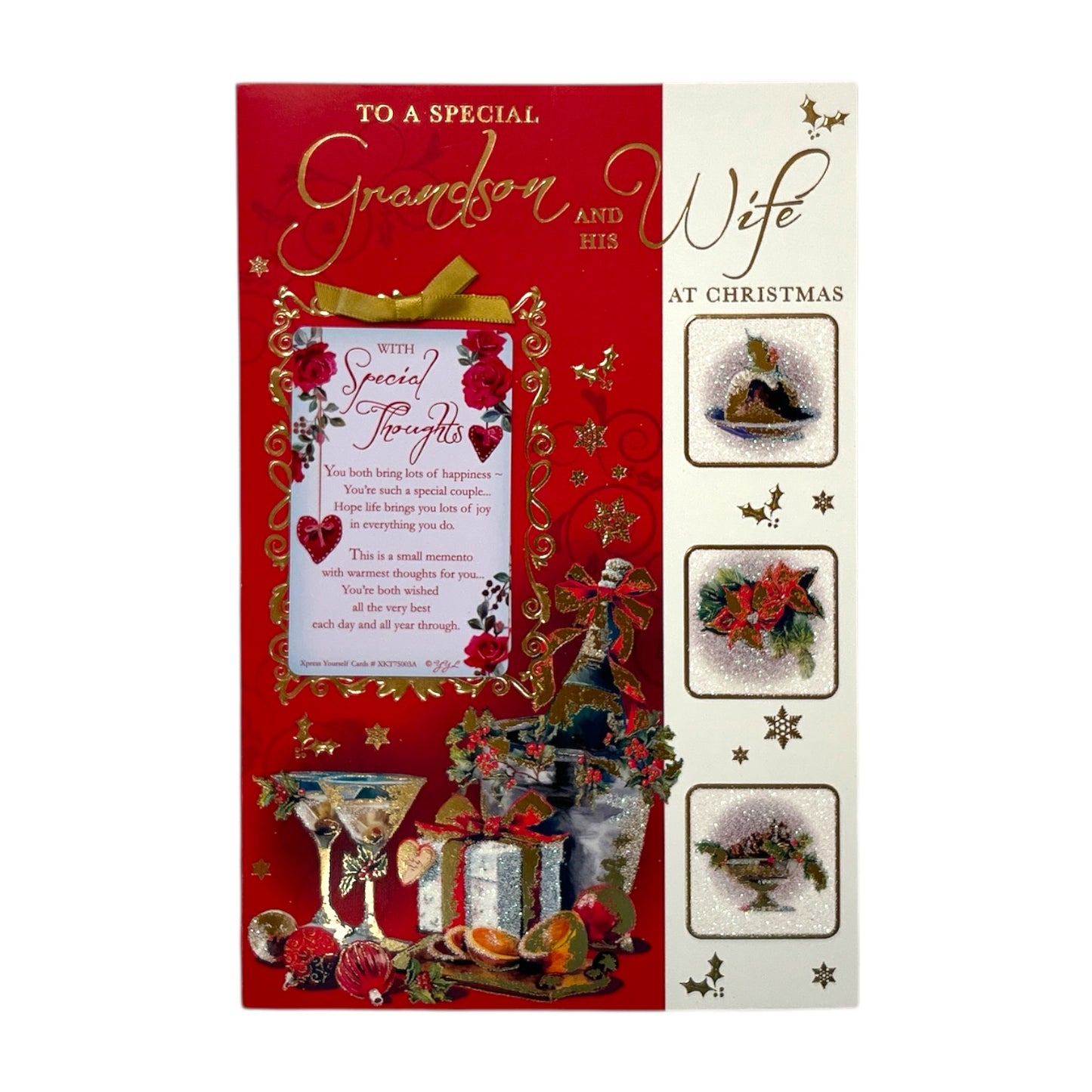 A Toast to a Special Grandson and His Wife With Special Thoughts Christmas Card