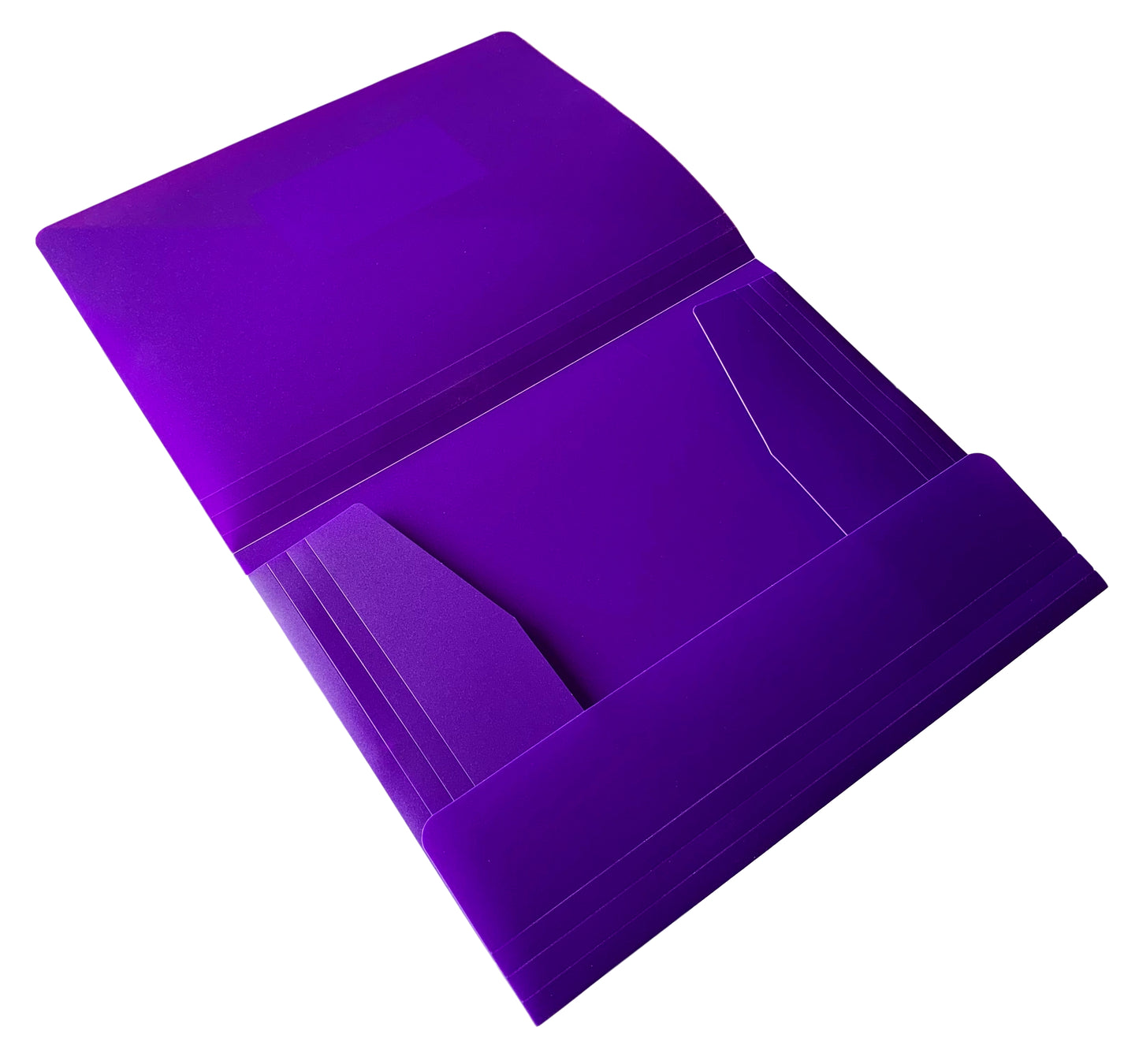 Pack of 12 A4 Purple 3 Flap Folders with Elasticated Closure