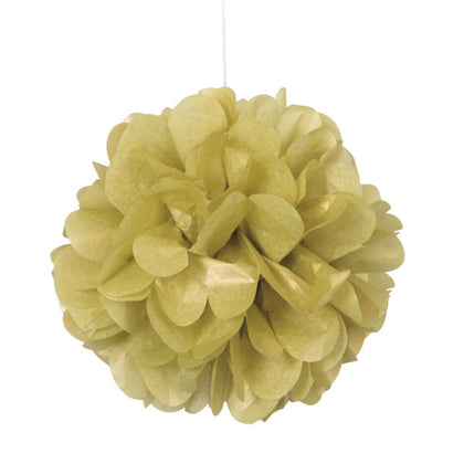 Pack of 3 Gold Mini Puff Tissue Decorations
