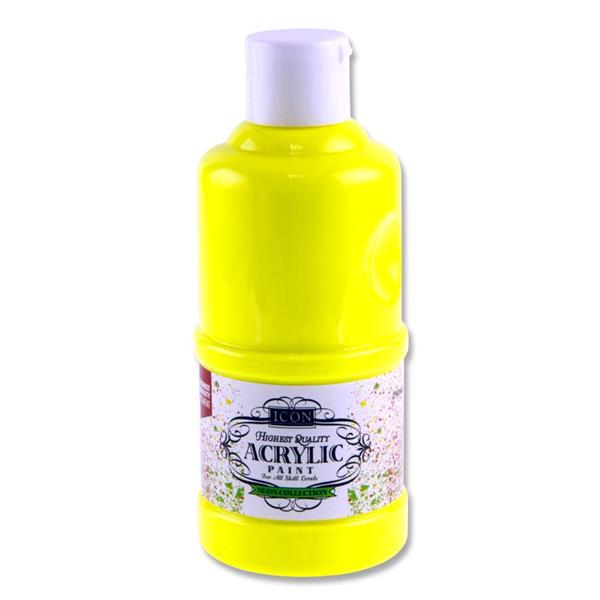 Neon Yellow Acrylic Paint 250ml by Icon Art {DC}