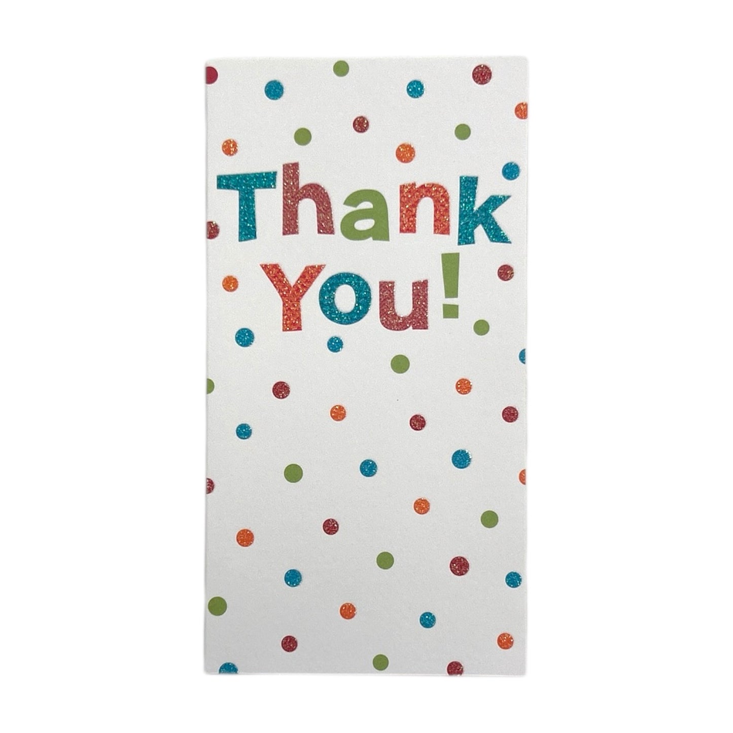 Pack of 8 Glitter Finished Thank You Cards with Spots