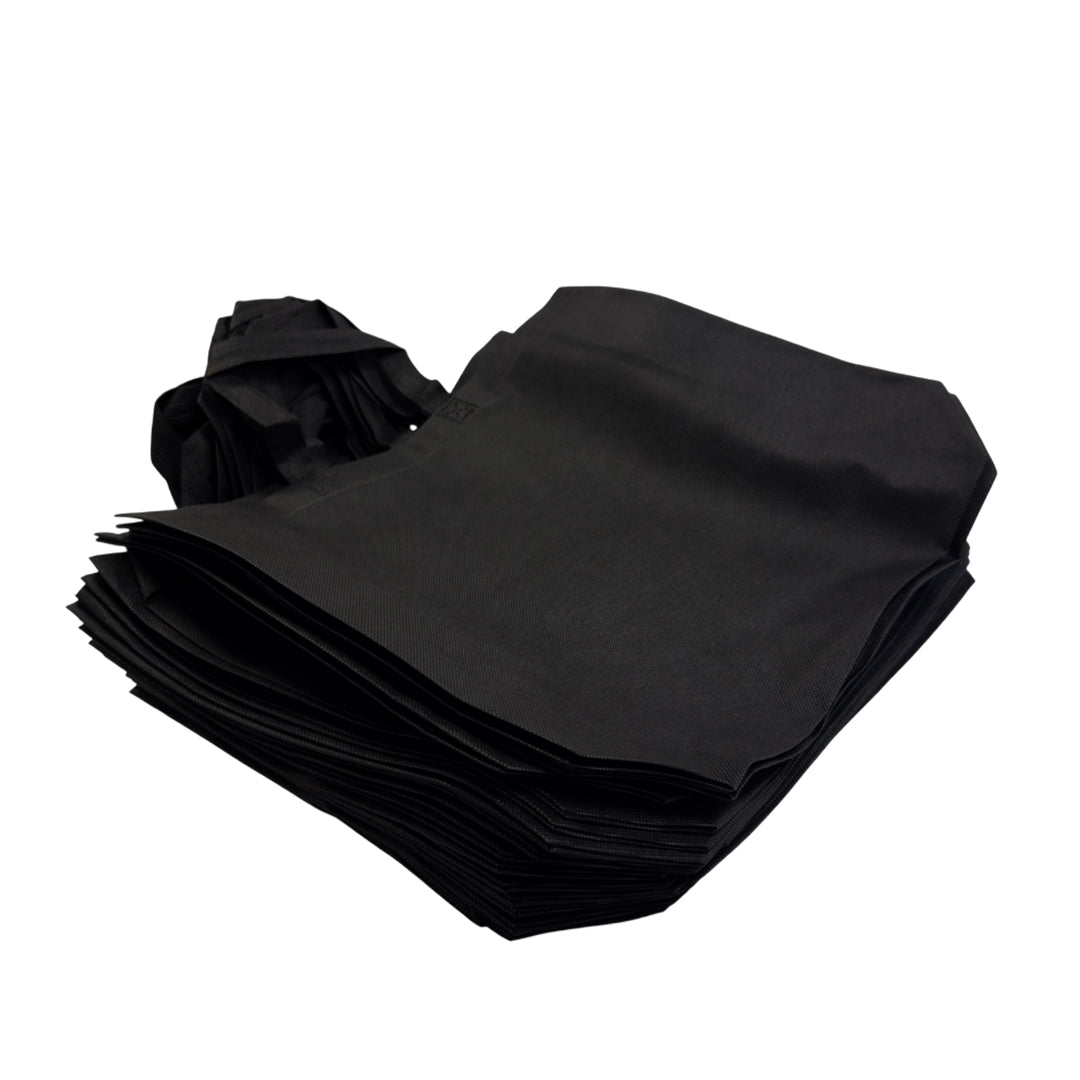 Pack of 100 Black Coloured 45x35x12cm Non-Woven Bags with Handle