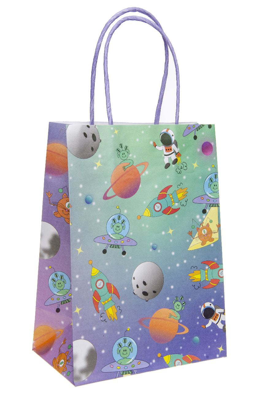 Pack of 10 Pre Filled Space Theme Kids Party Favour Bags – Gift Bags with Reusable Cup & Themed Toys