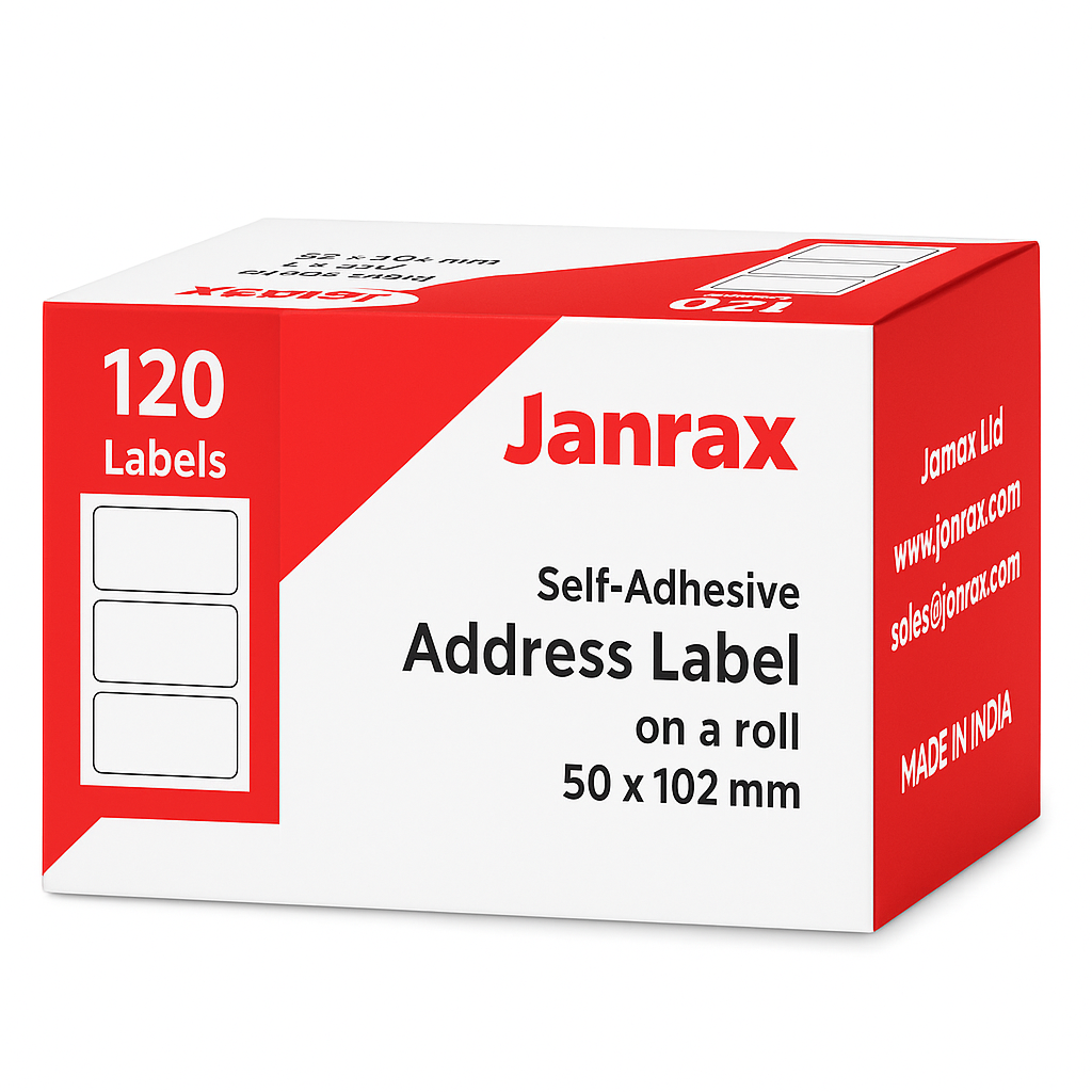 12 Rolls of 120 Self Adhesive Address Labels 50x102mm