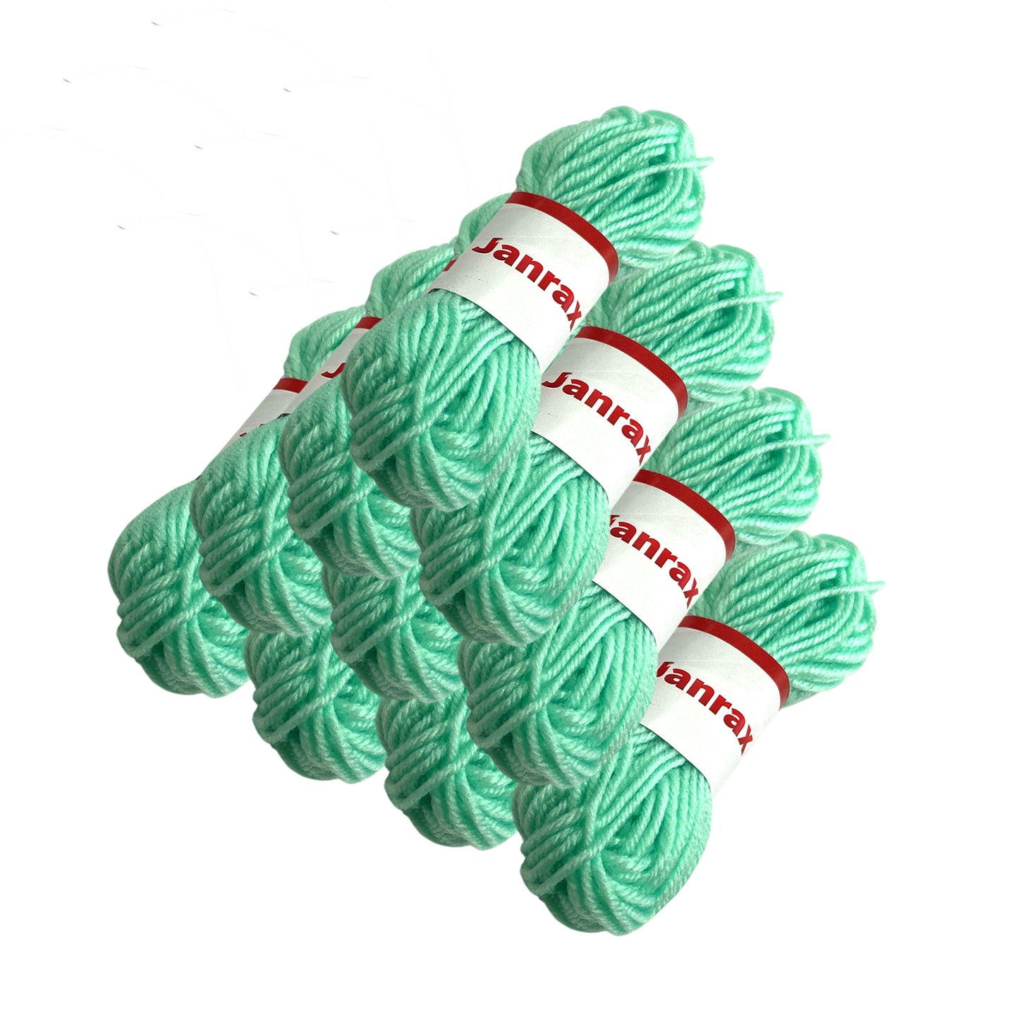 Pastel Green Acrylic Yarn Roll – 10g, 4 Strand 8 Ply Knitting Wool