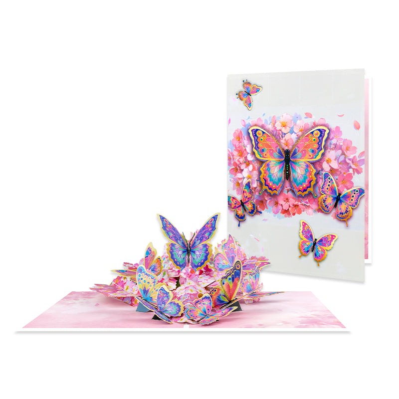 Wings of Color Cherry Blossom 3D Pop Up Greeting Card