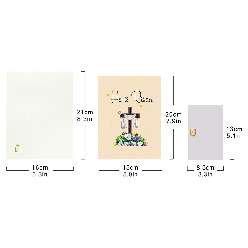 “He Is Risen” Religious Easter Pop Up Card