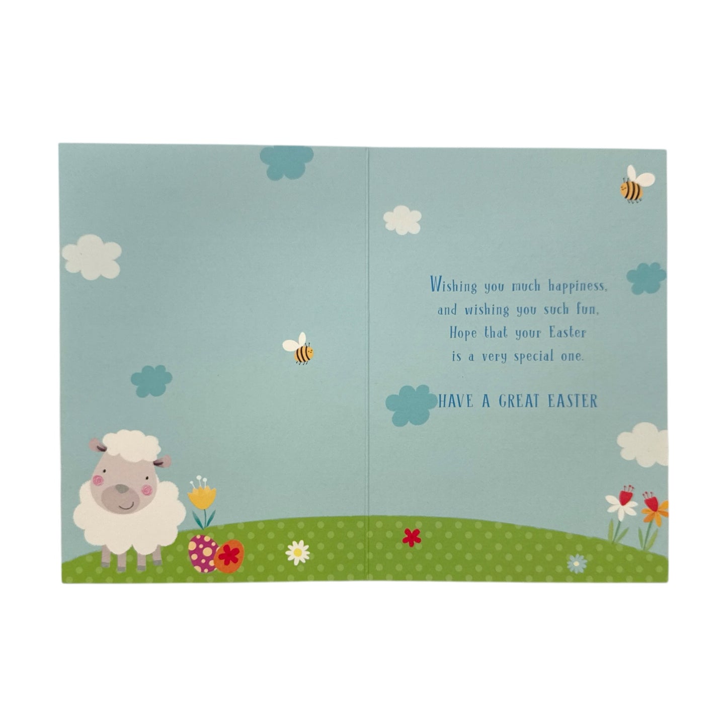 To Special Grandchildren Cute Lamb With Bees Design Easter Card