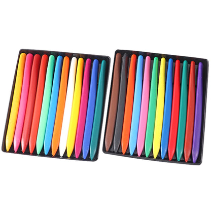 Pack of 24 Assorted Colour Triangular Erasable Plastic Crayons