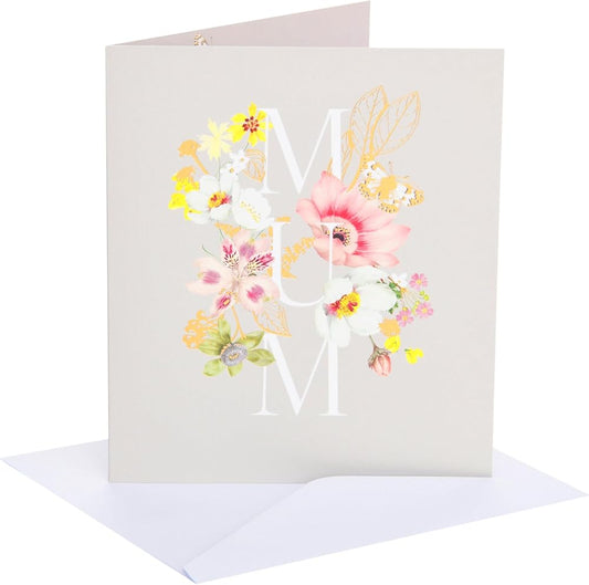 Lettering with Florals Design Mum Mother's Day Card