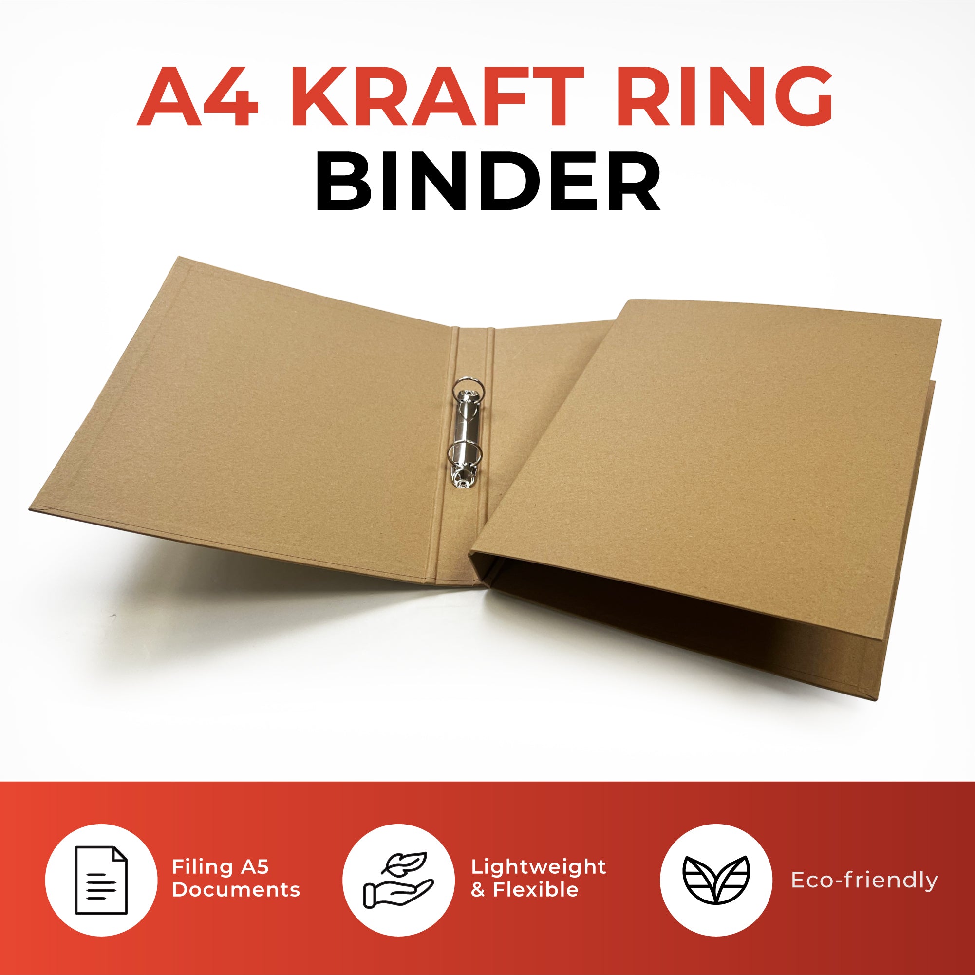 Ringbinda Papper A4 Kraft Paperboard Ring Binder 2-O Ring – Choice Wholesale