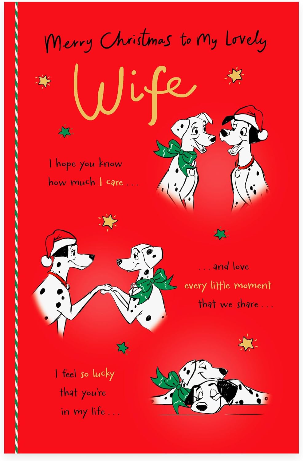 101 Dalmatians Design Wife Christmas Card