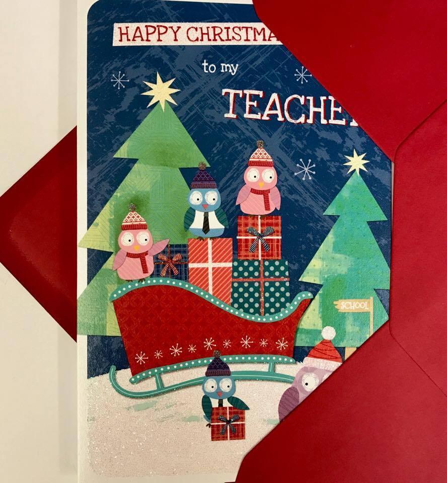 Teacher - Christmas School Thank you Appreciate Card 
