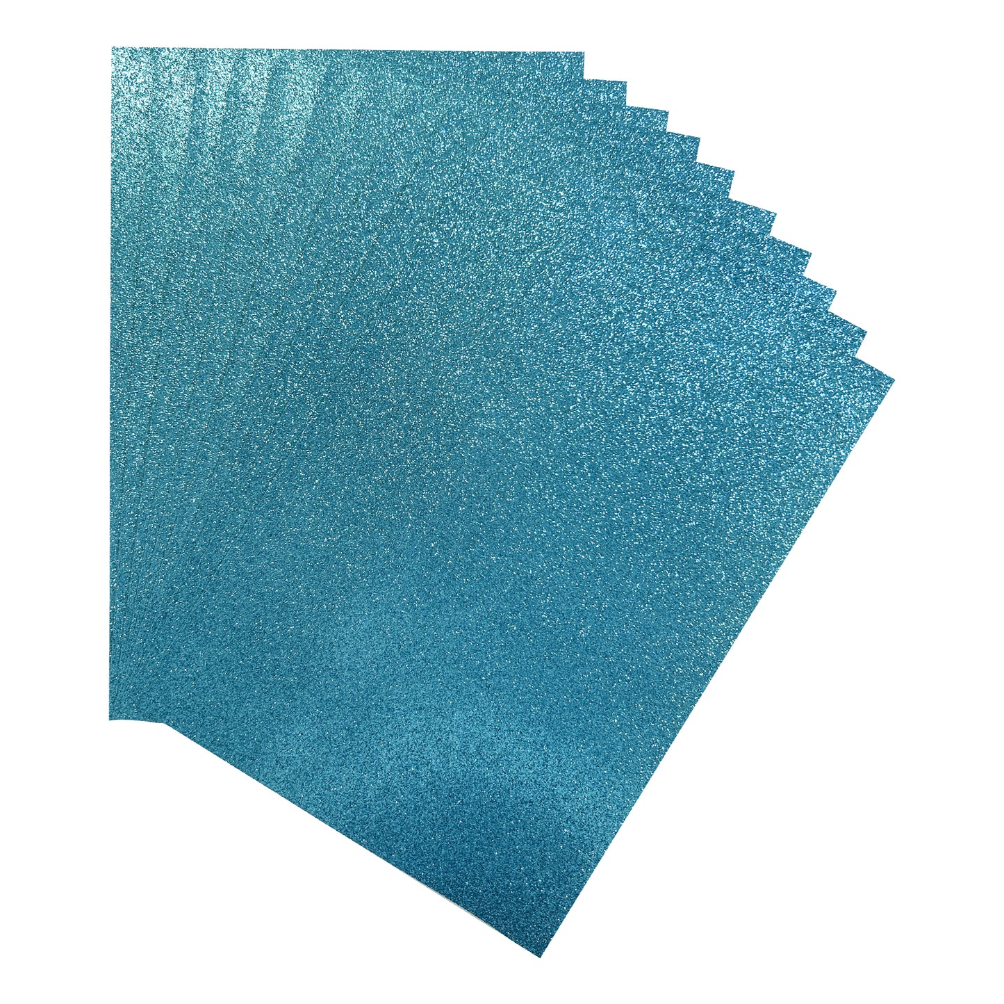 Pack of 10 A4 Sky Blue Coloured Glitter Card 230gsm Sheets