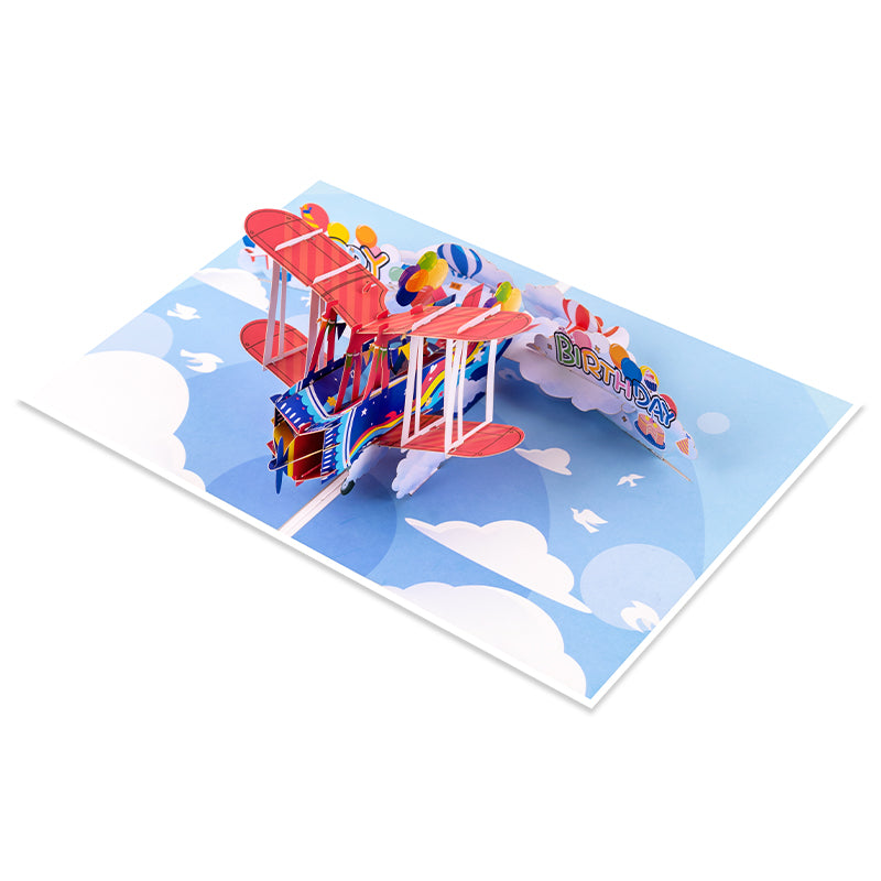 Wings of Joy 3D Airplane Pop Up Kids Birthday Card