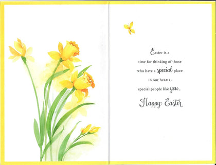 Beautiful Verse Flower Design Easter Card 