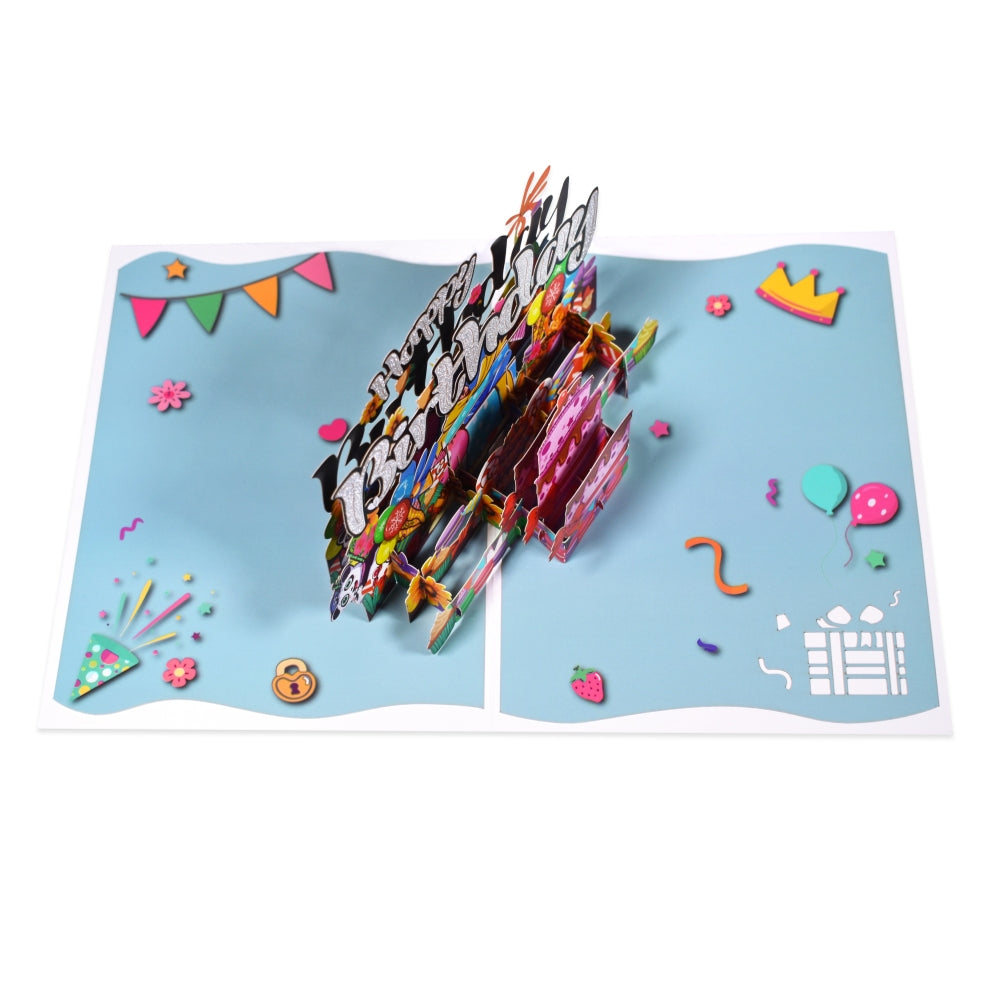 Multicolor Panda 3D Pop Up Birthday Card
