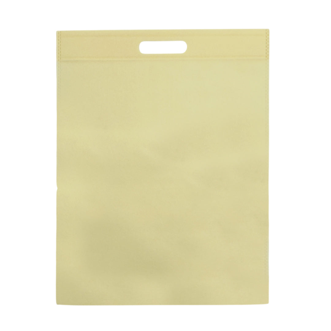 Pack of 100 Ivory Coloured 35x25cm Non-Woven Patch Handle Bags