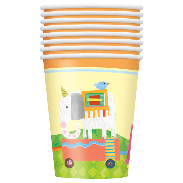 Pack of 8 Circus Animal 9oz Paper Cups Choice Wholesale