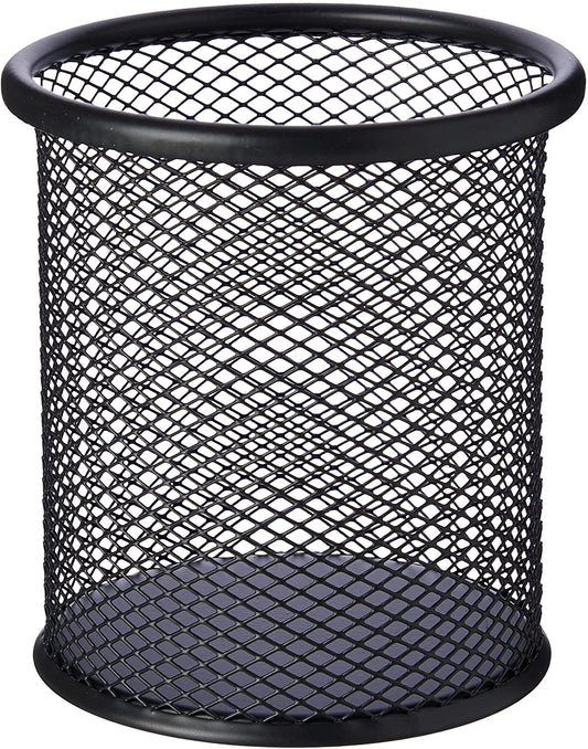 Black Wire Mesh Desk Pen Pot 9 x 10cm