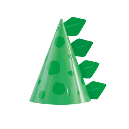 Pack of 8 Blue & Green Dinosaur Party Hats