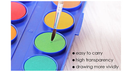 Portable Travel 12 Watercolour Paint Set with Brush