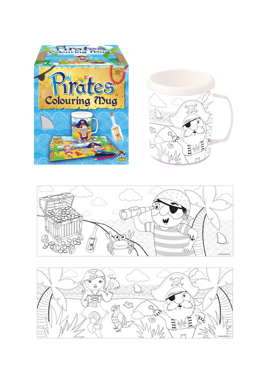 Pack of 6 Colour Your Own Pirate Mugs (300ml)