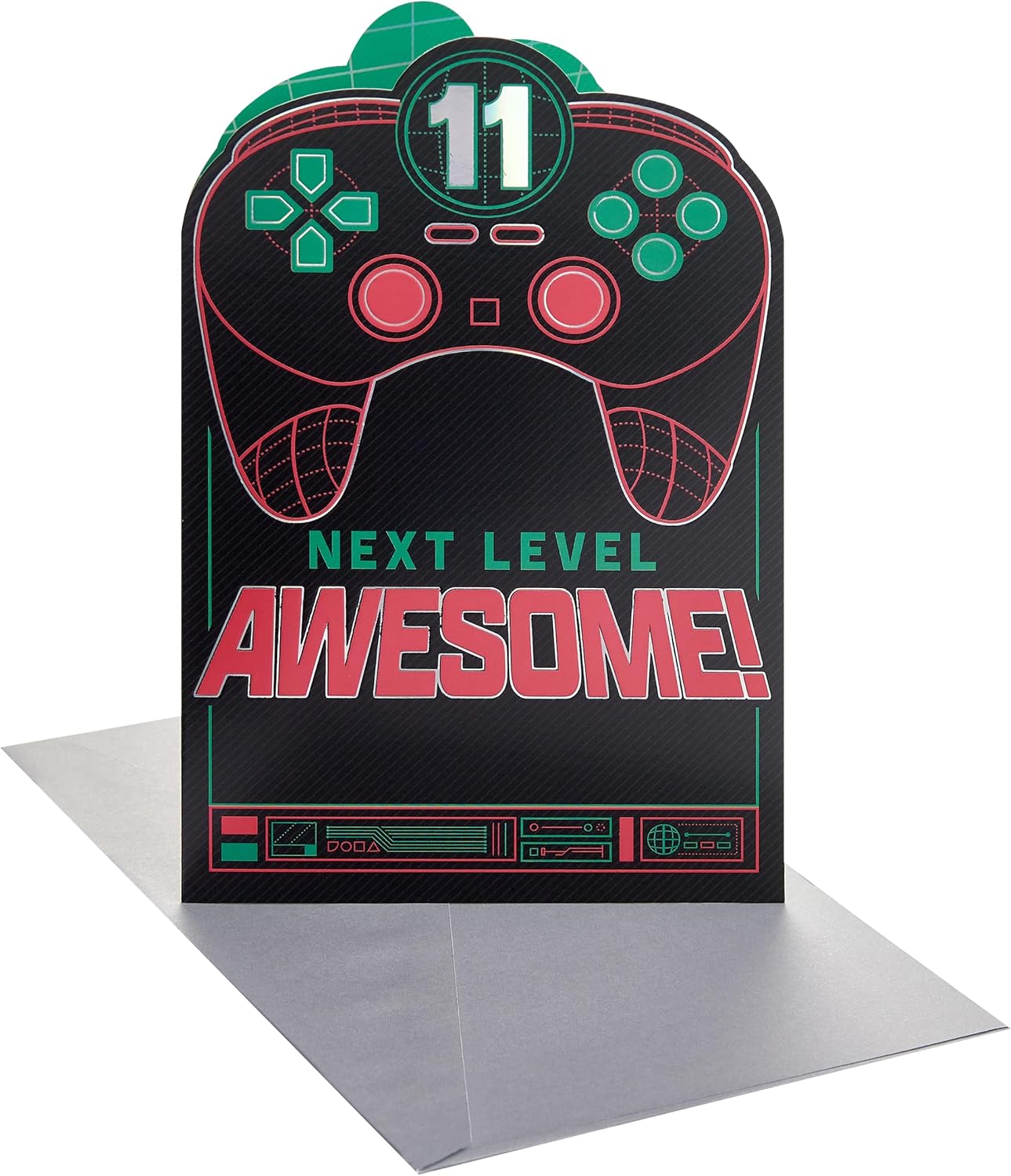 Leveled Up Gaming Design 11th Birthday Card