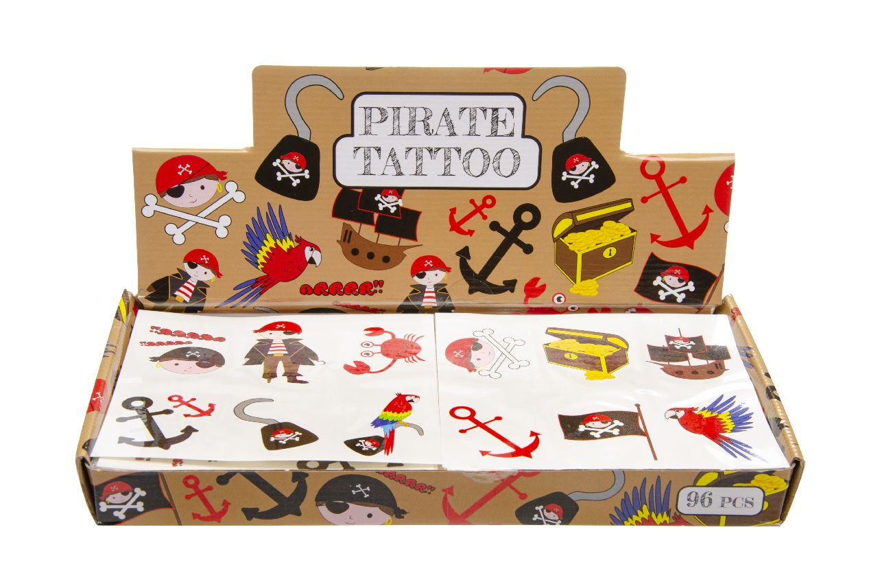 96 Pack of 6 Pieces Pirate Tattoos