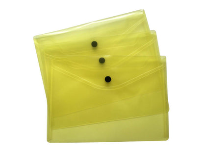 Pack of 12 A5 Yellow Document Wallets by Janrax