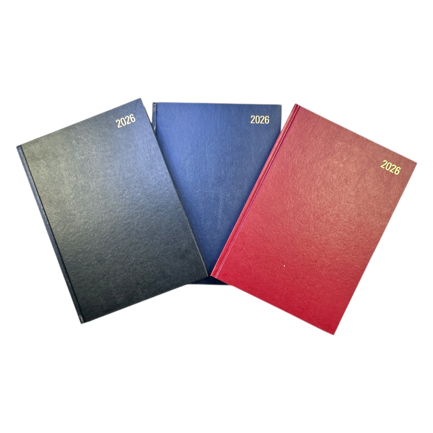 Janrax 2026 A4 2 Pages Per Day Burgundy Desk Diary