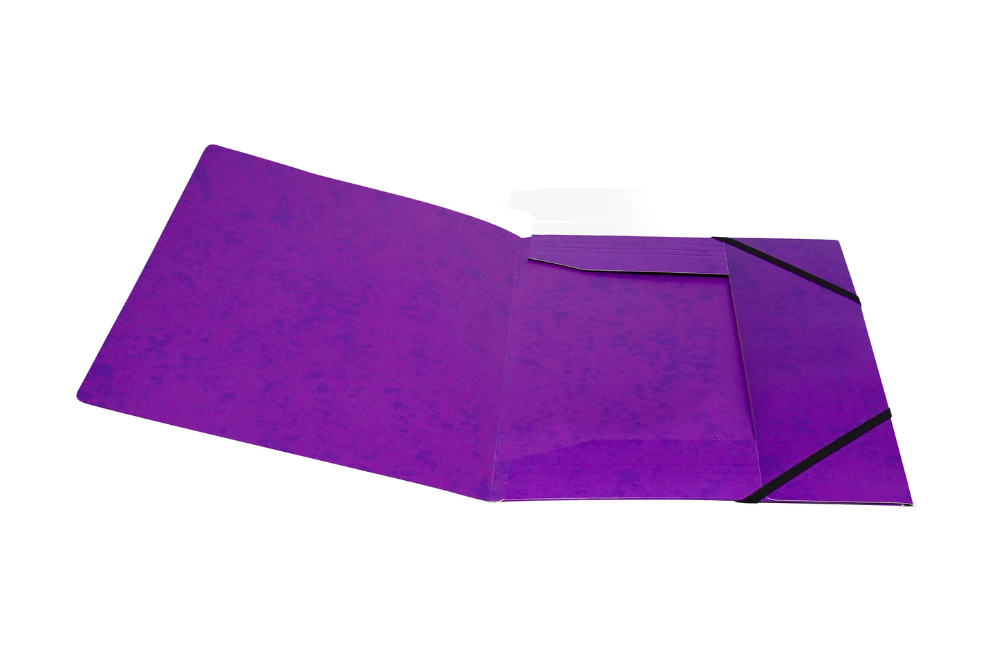 Pack of 12 A4 Purple Card 3 Flap Folders With Elastic Closure