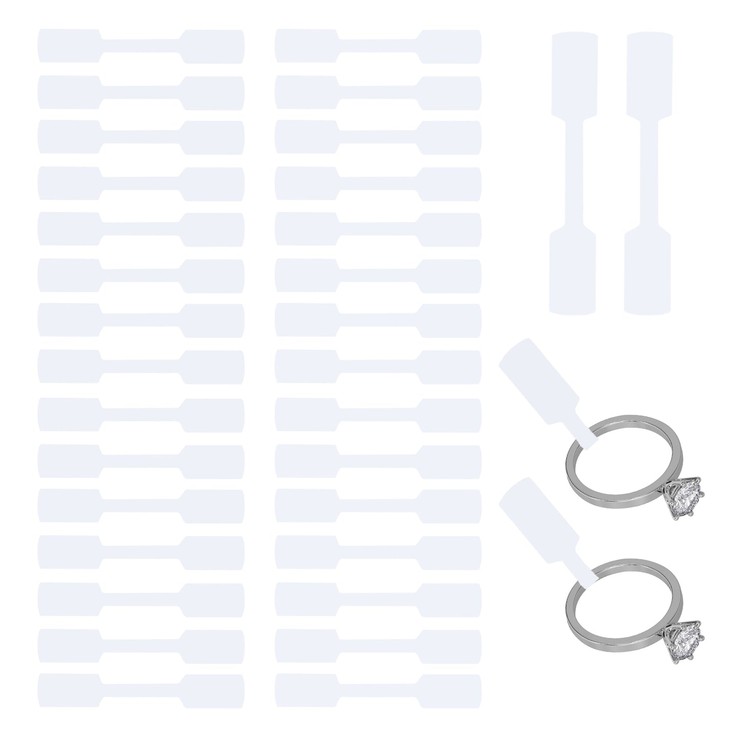 Pack of 90 White Jewellery Labels 10x60mm