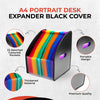 A4 Portrait Desk Expander Black Cover with 23 Assorted Coloured Pockets