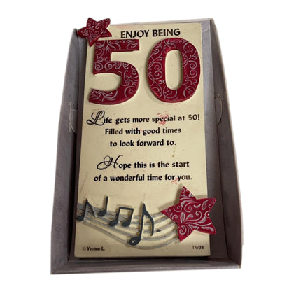 50th Birthday Timeless Words Plaque