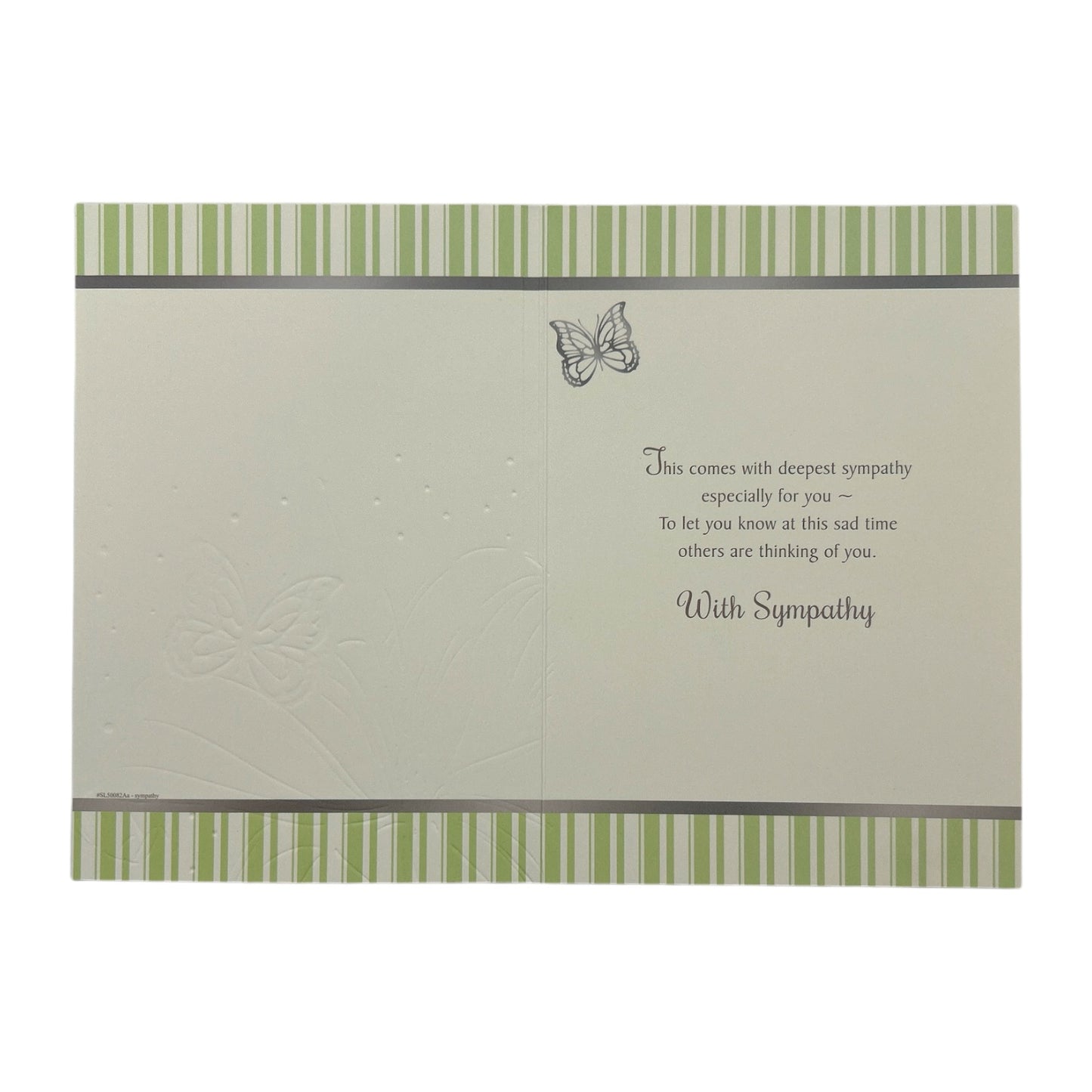 Loss Of Daughter Traditional White Flower and Butterfly Design Sympathy Card