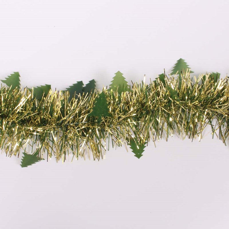 2m Christmas Die Cut Xmas Tree Tinsel - Gold