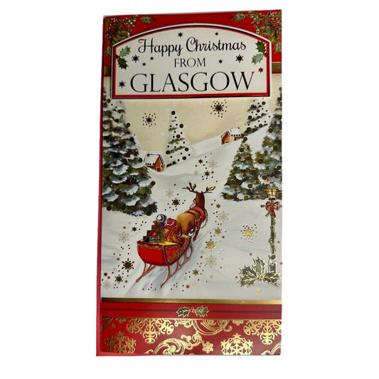 From Glasgow Scenic Santa Sleigh Design Christmas Card