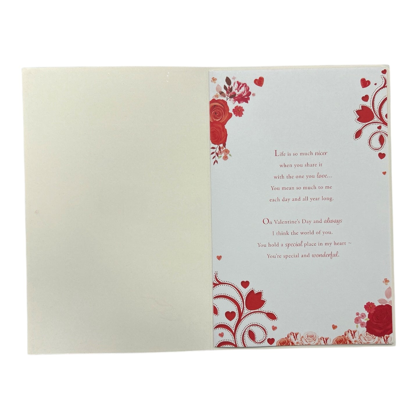 To My Wife Hearts and Champagne Glass 8 Page Insert Valentine's Day Card