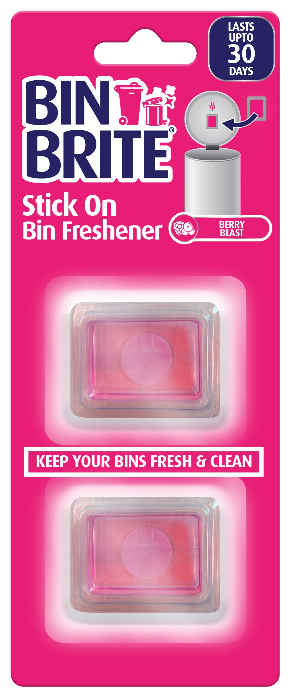 Pack of 2 Bin Brite Berry Blast Stick On Freshener
