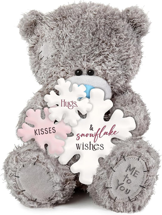 Me to You Tatty Teddy Bear Holding Hugs & Kisses Snowflakes, 21cm High Official Collection