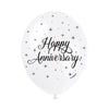 Pack of 5 Happy Anniversary 12" Latex Balloons