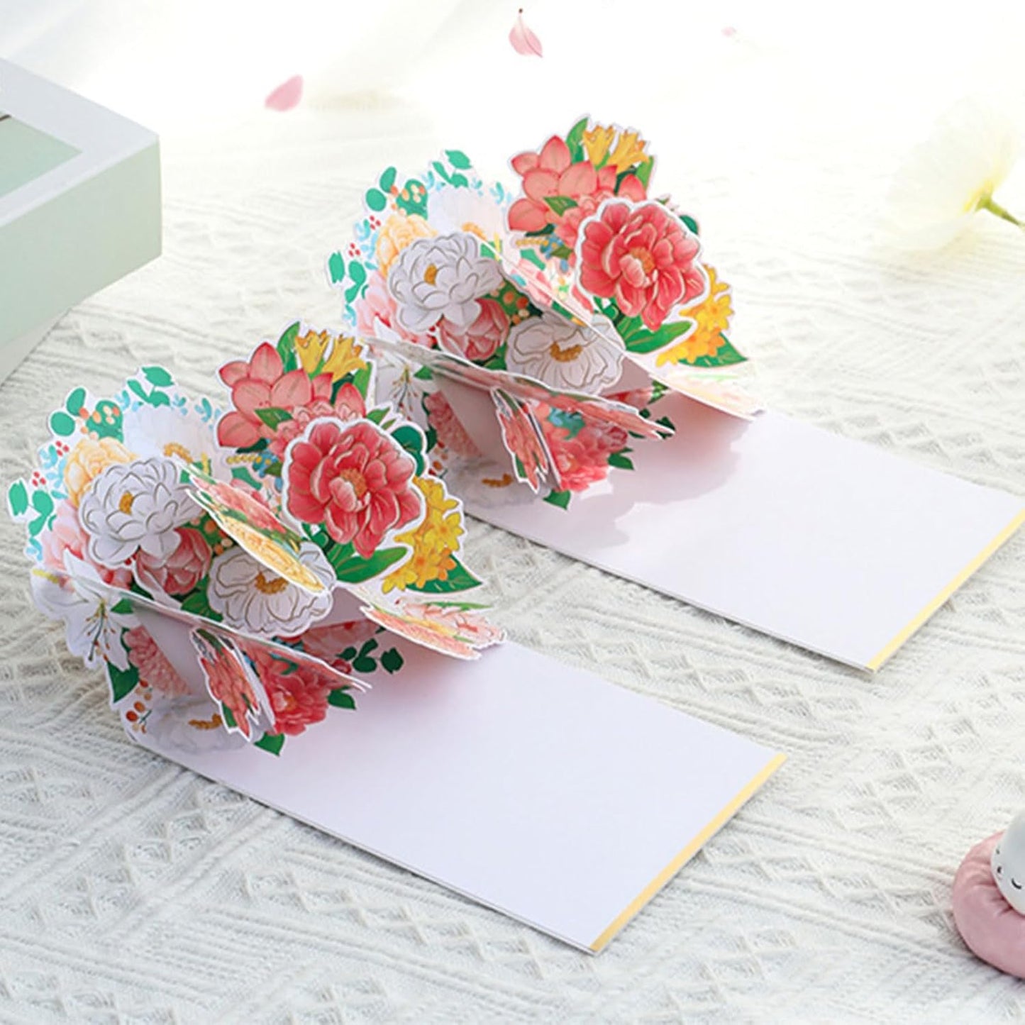 Half‑Masked Floral Bloom 3D Pop Up Greeting Card