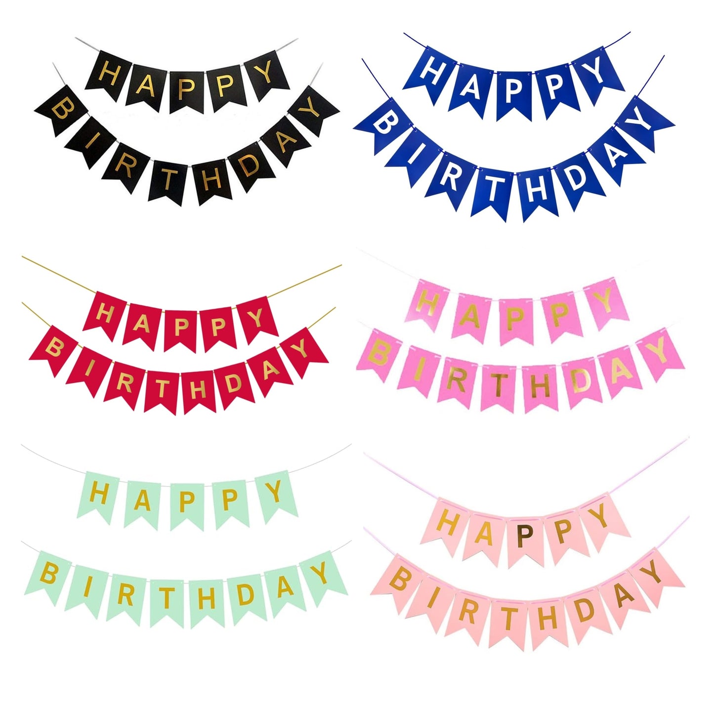 Pack of 6 Happy Birthday Party Banners